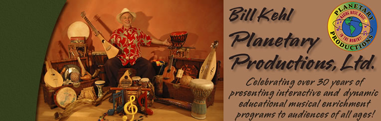 Bill Kehl with an assortment of instruments